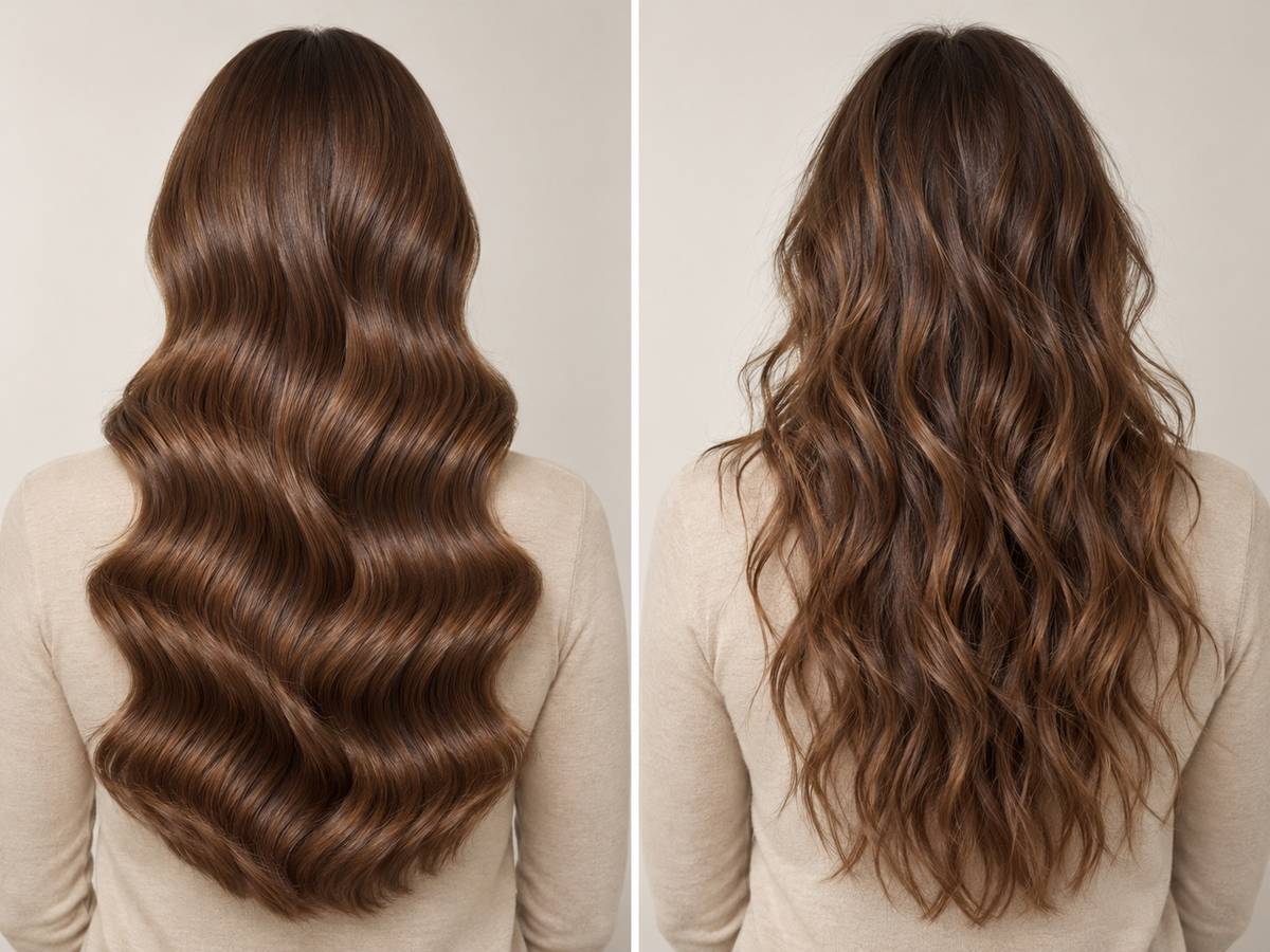 Ровная волна и свободная текстура после разборки локонов